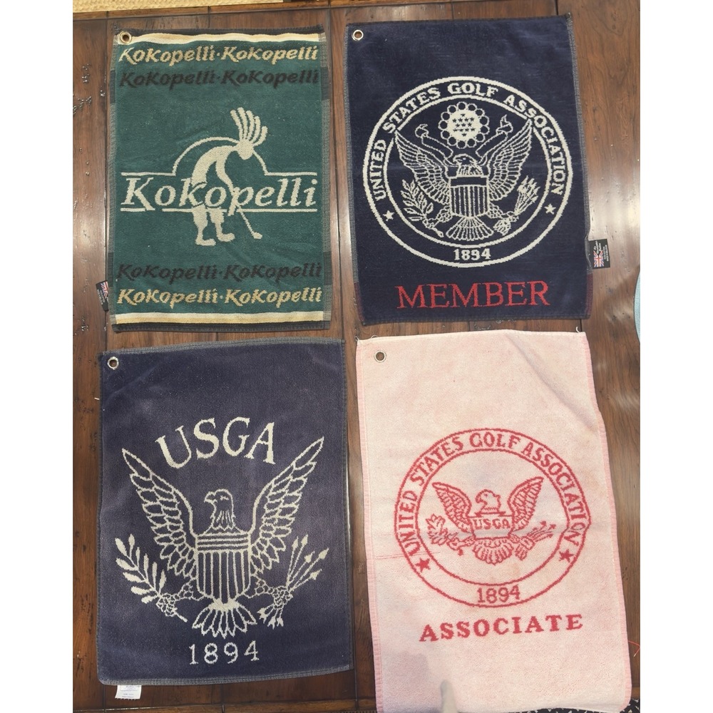 4 Vintage Golf Bag Towels United States Golf Association Member/ Kokopelli‎